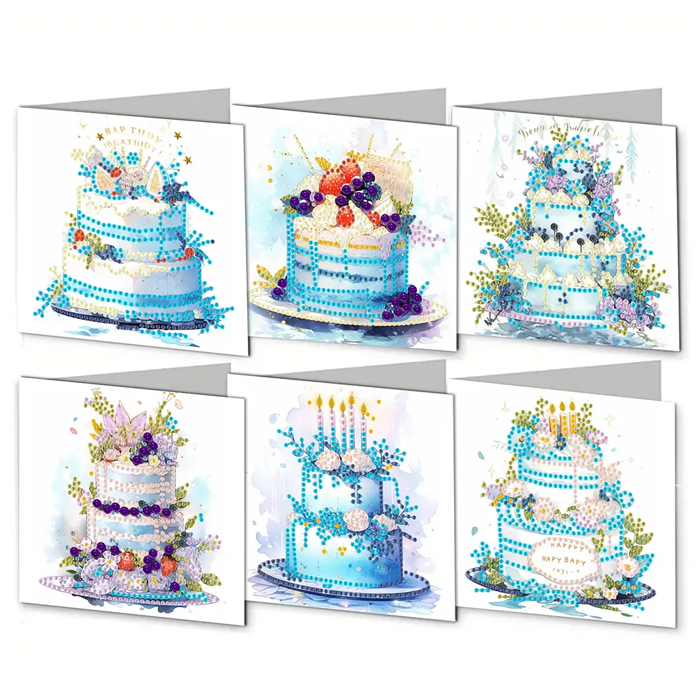 6Pcs Butterfly DIY Diamond Painting Card Diamond Daily Wish Card Diamond Painting Greeting Card for Holiday Party Favors