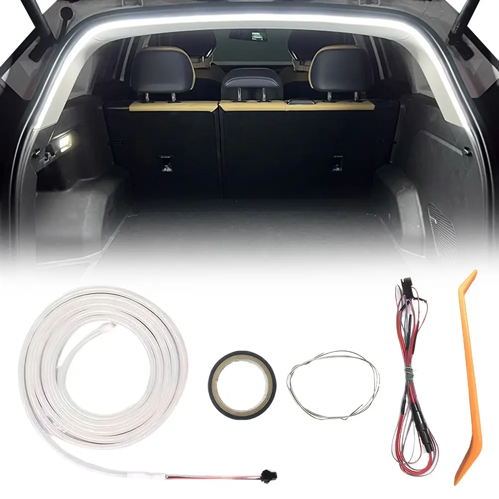 LED Automatic Tail Box Light No Drilling Auto Sensor Tail Light Strip Car Trunk Ambient Lighting Strip for Truck Trunk Decor
