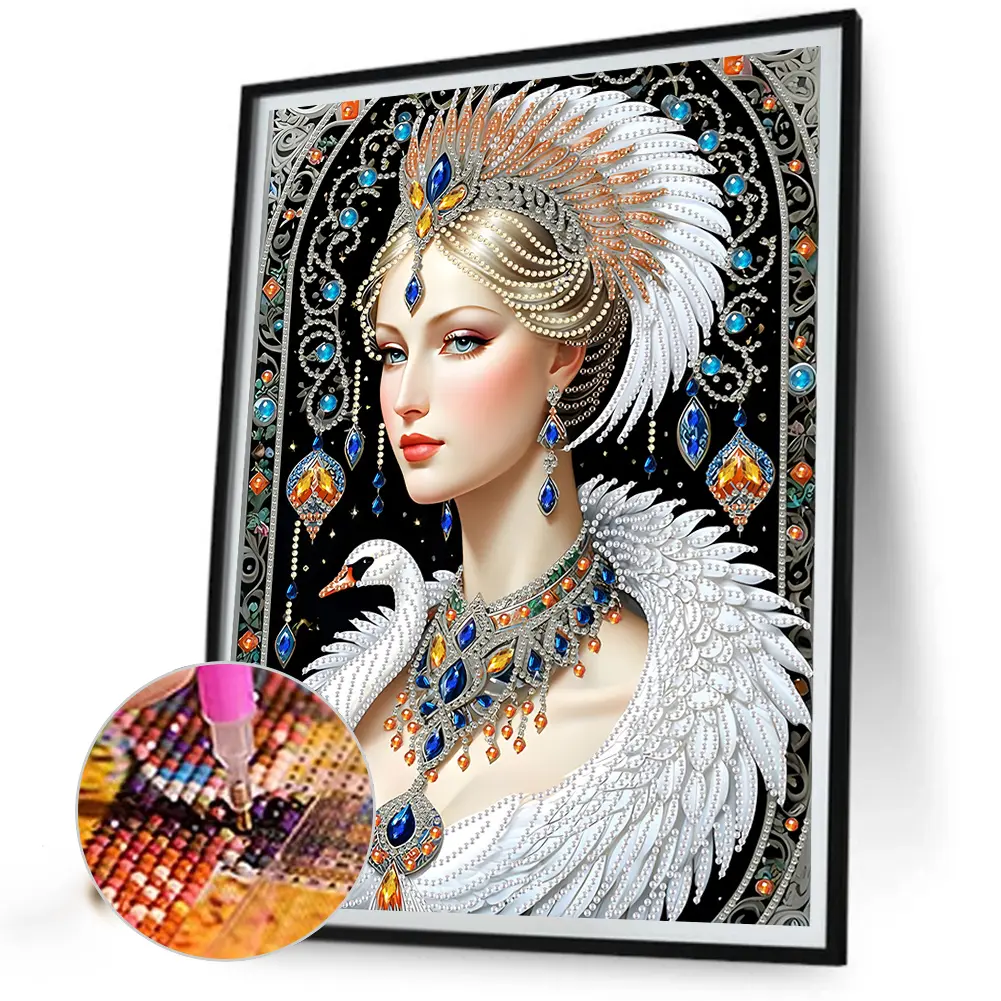 5D DIY Partial Special Shaped Drill Diamond Painting Kit Elegant Luxury Woman