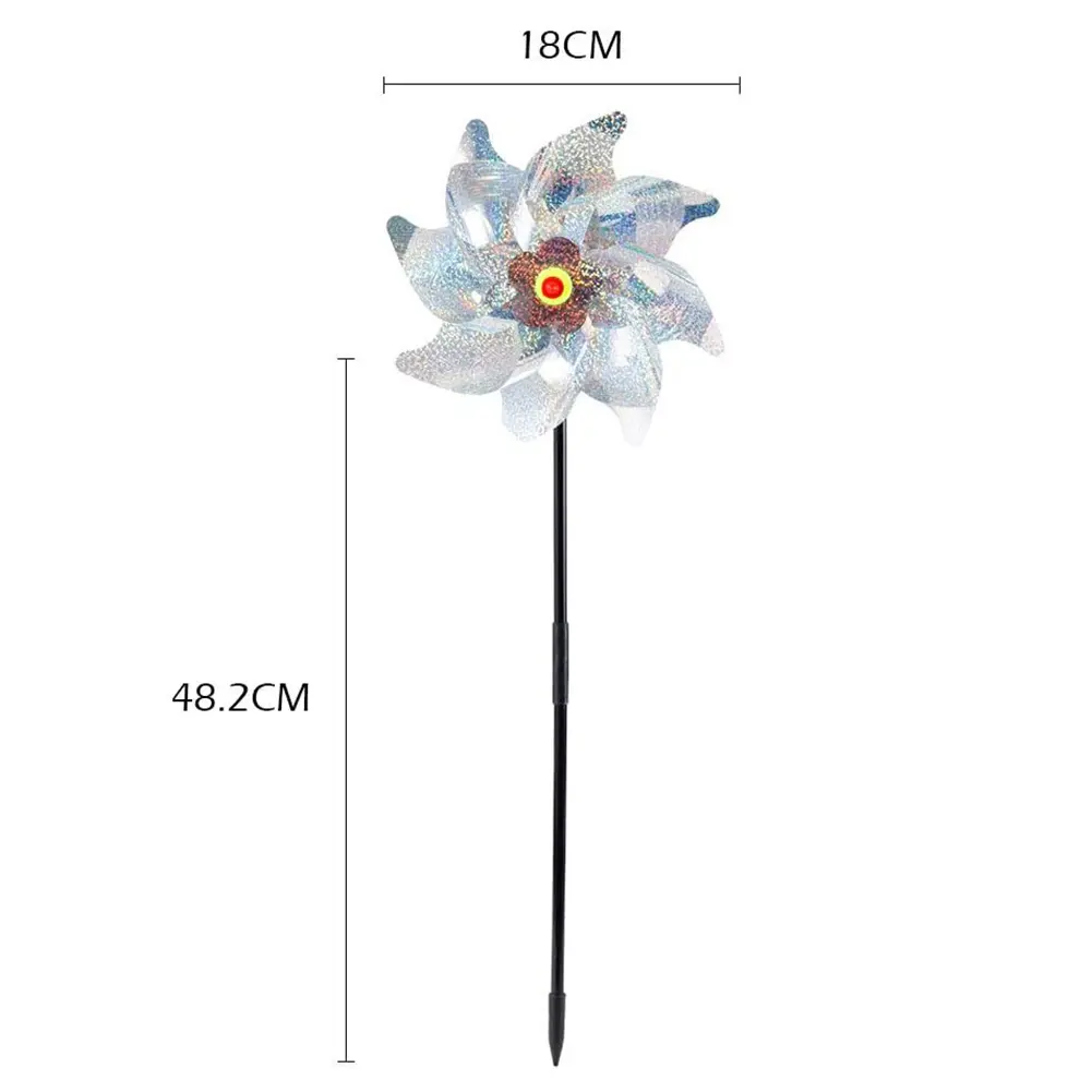 20/1pcs Silver Laser Bird Repeller Outdoor Garden Decor 8 Leaves Windmill Scare Birds Reppellant DIY Pigeons Deterrent Pinwheel