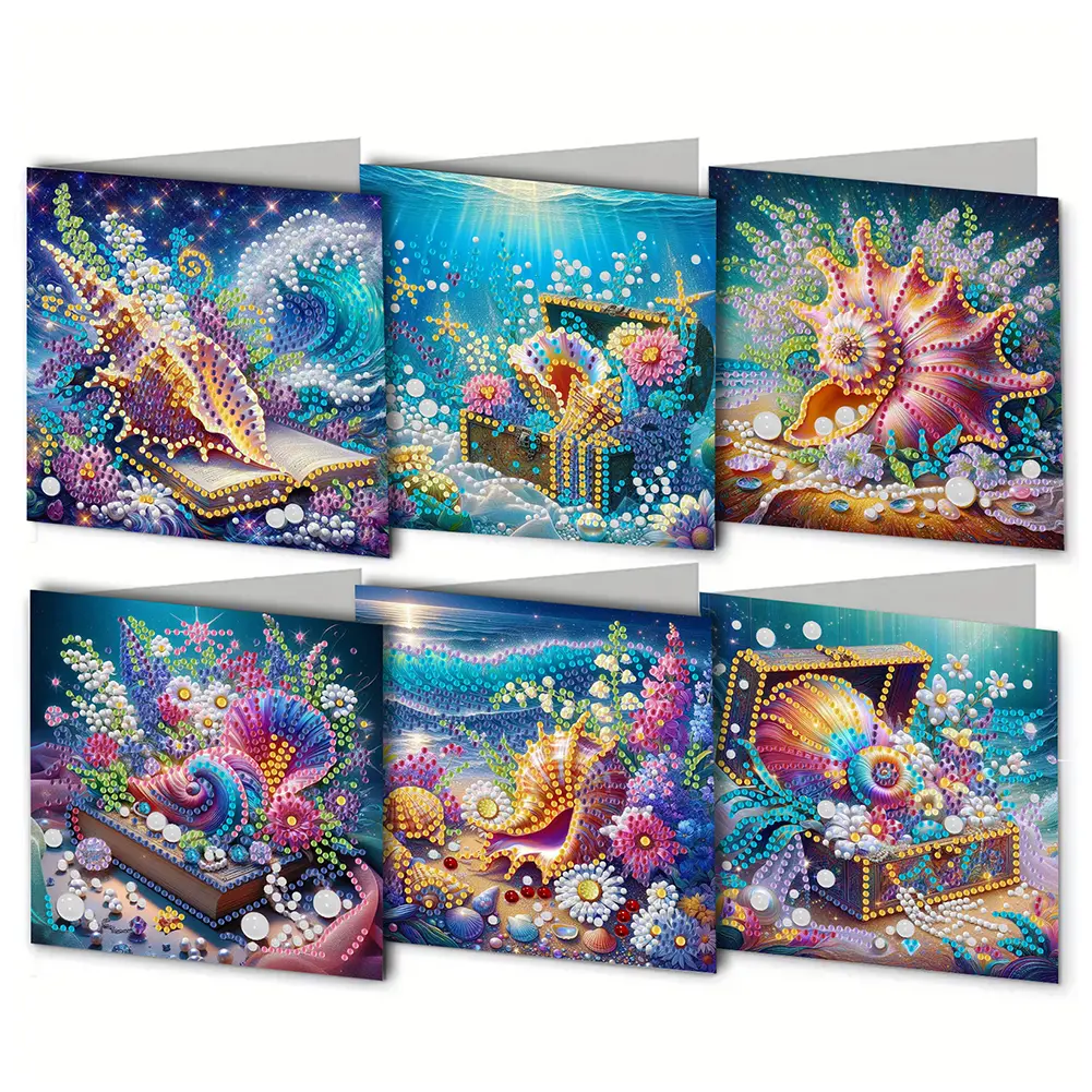 6Pcs Butterfly DIY Diamond Painting Card Diamond Daily Wish Card Diamond Painting Greeting Card for Holiday Party Favors