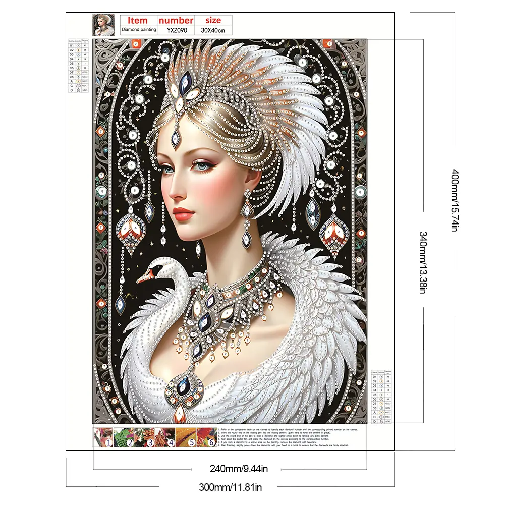 5D DIY Partial Special Shaped Drill Diamond Painting Kit Elegant Luxury Woman