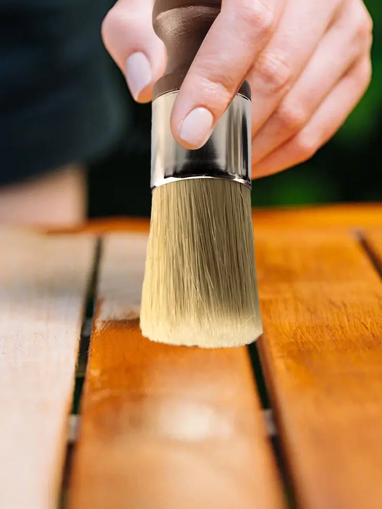 Furniture Salve Brush with Wood Handle Small Furniture Brush Wear Resist Wooden Sofa Repair Brushes for Car Seats Jackets Shoes