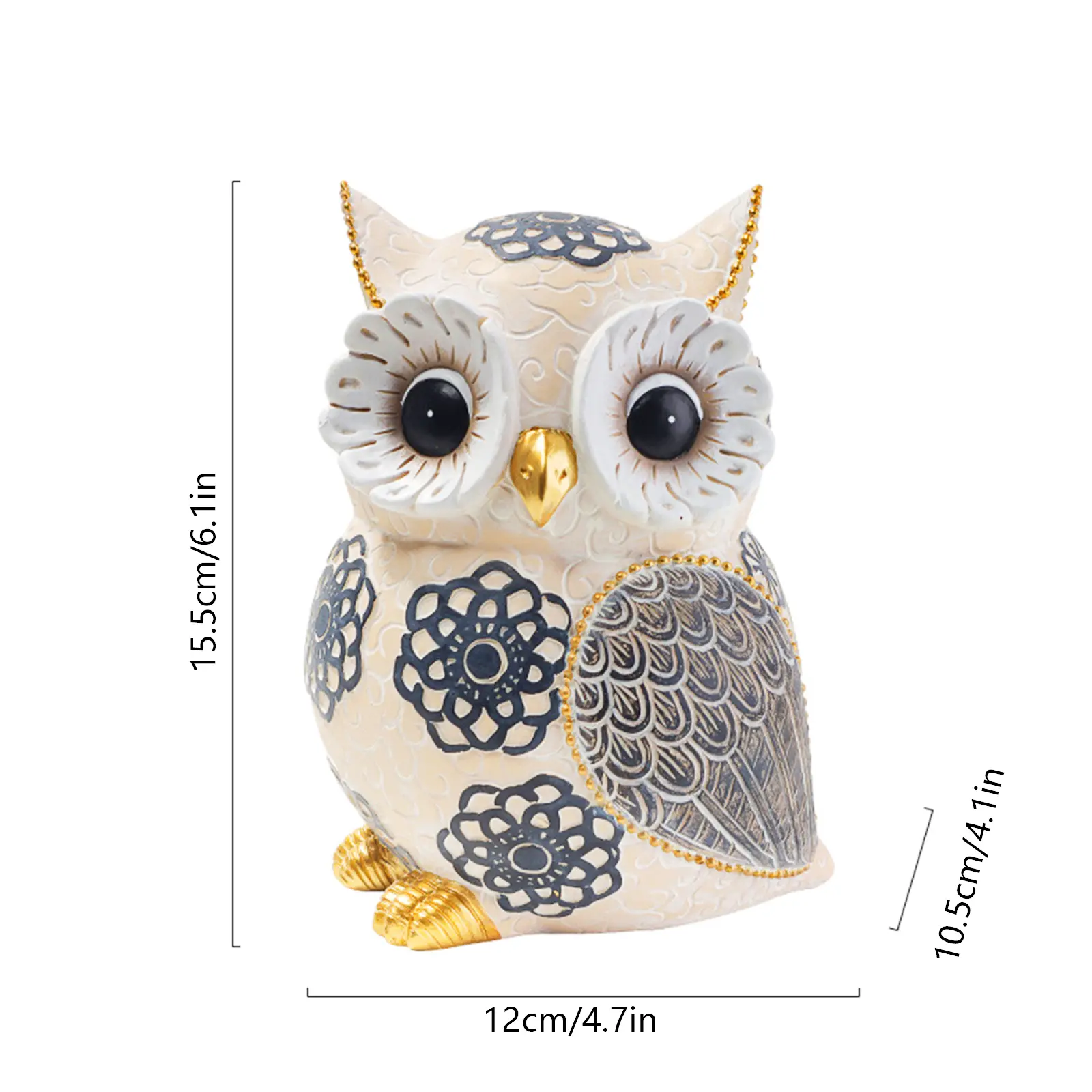 Resin Simulation Owl Sculptures Desktop Ornament Cute Owl Birds Sculptures Art Crafts Holiday Gifts Home Decor for Office Study