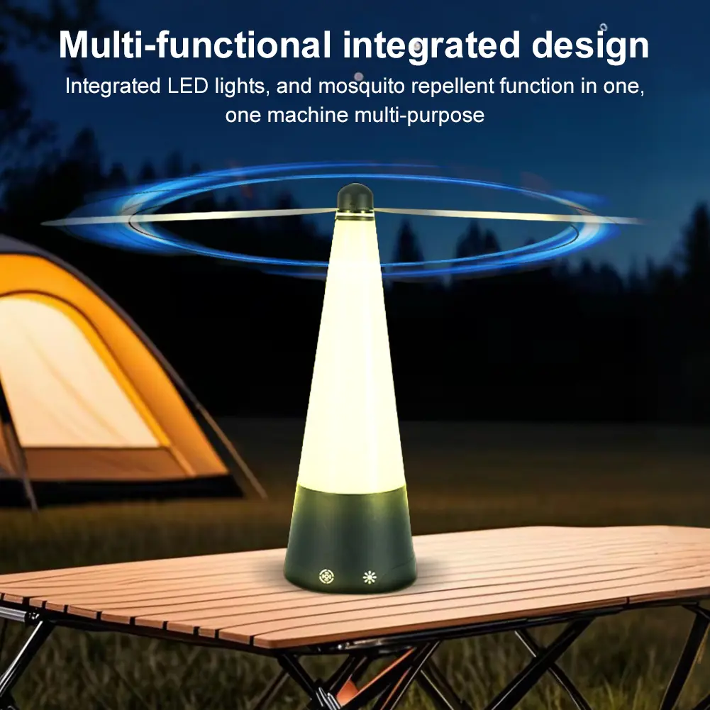 2/1pcs Home Fly Repellent Fan with LED Light Rechargeable Electric Anti-mosquito Fly Repeller Outdoor Pest Control Killer Fan