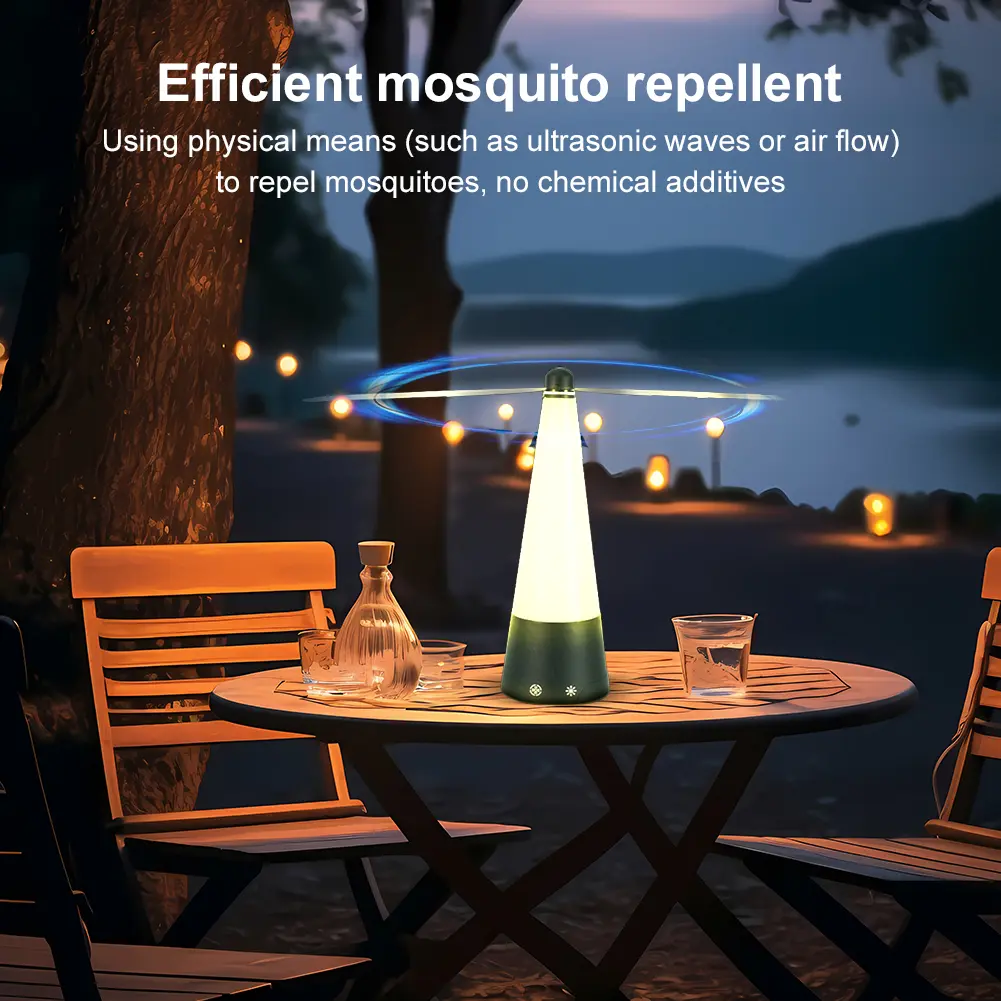 2/1pcs Home Fly Repellent Fan with LED Light Rechargeable Electric Anti-mosquito Fly Repeller Outdoor Pest Control Killer Fan