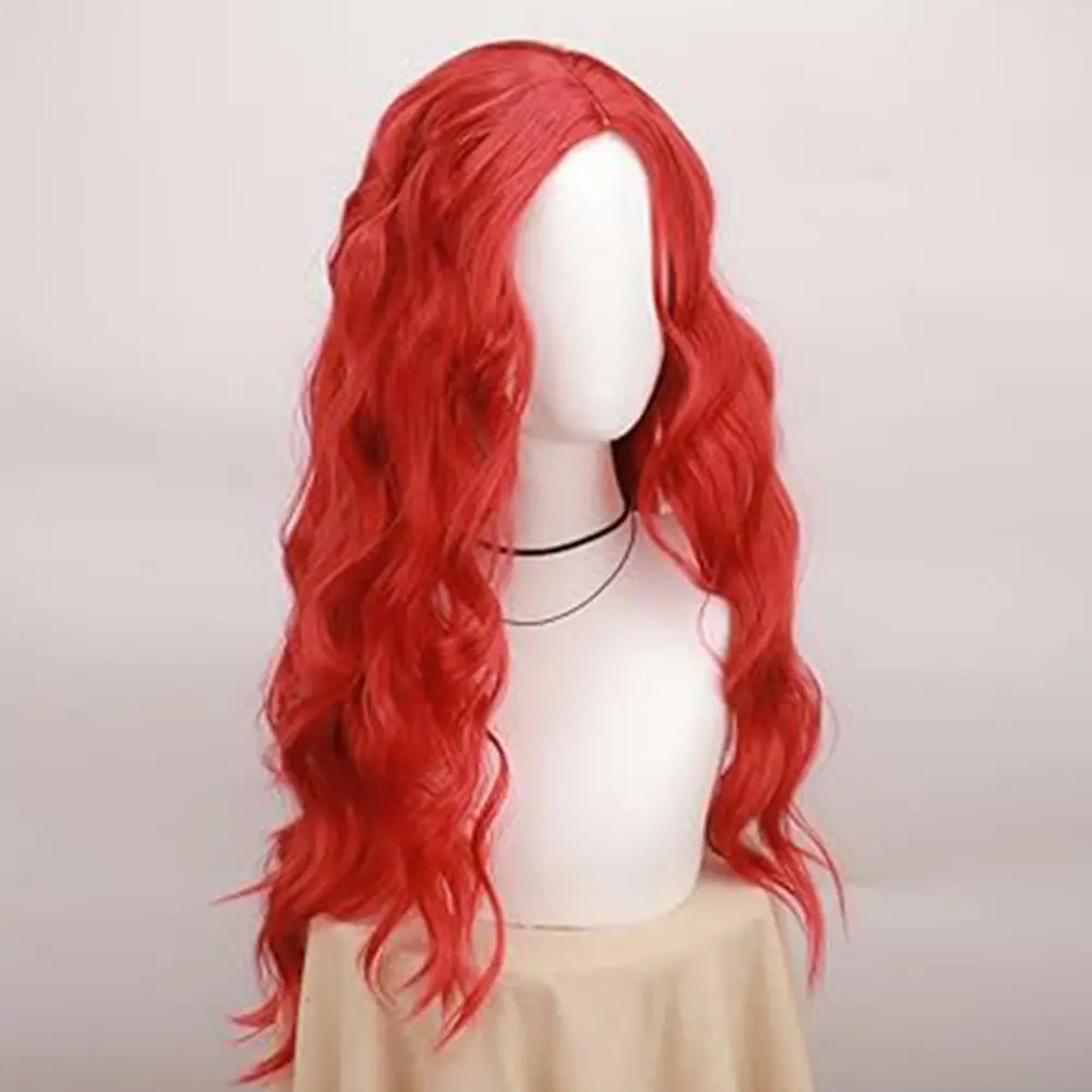 Halloween Descendants 4 Movie Stylish Red Costume Short Sleeves Jacket Top Flared Pants Wig 4PCS For Halloween Birthday Party