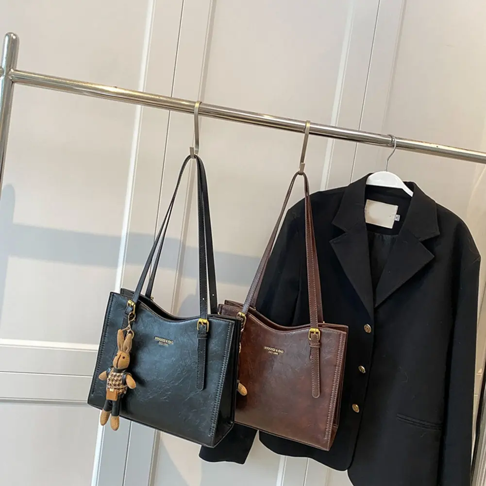Women Vintage Shoulder Bag PU Leather Casual Tote Bag Large Capacity Fashion Shoulder Bag Ladies Travel Handbag