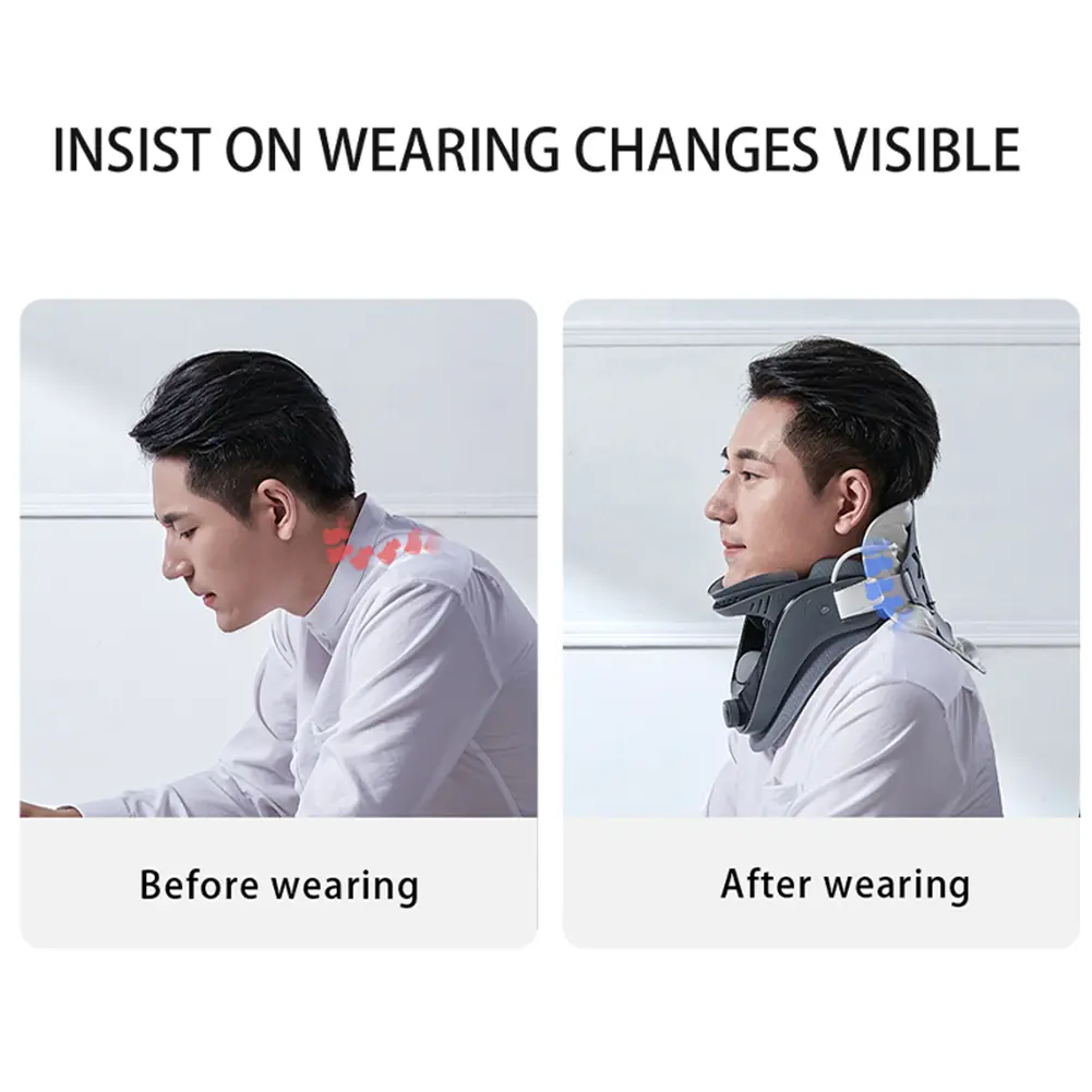 Cervical Neck Traction Device Adjustable with Airbag Support Gifts for Men/Women/Dad/Mom/Him/Her for Cervical Spine Alignment