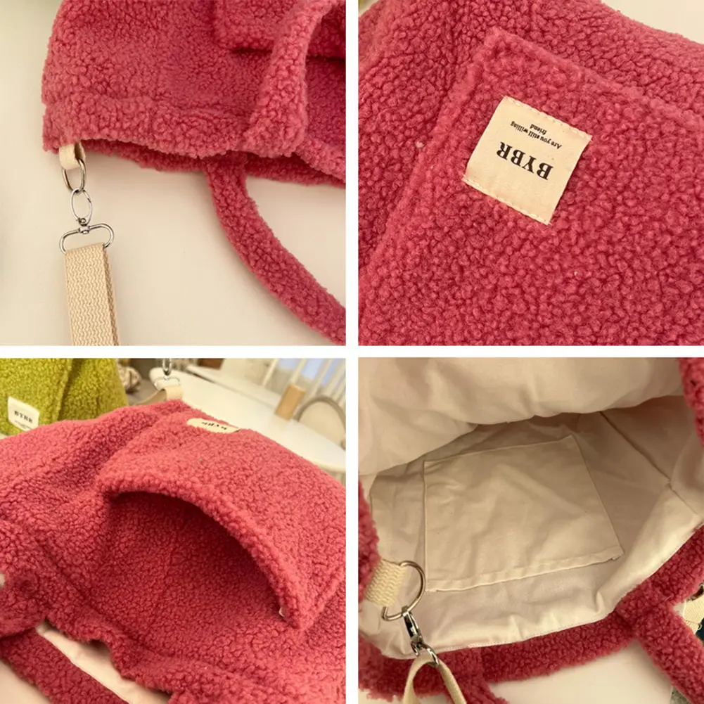 Winter Messenger Bags Soft Plush Shoulder Crossbody Bag Large Capacity Messenger Handbag Lamb Down Travel Street Ladies Hand Bag