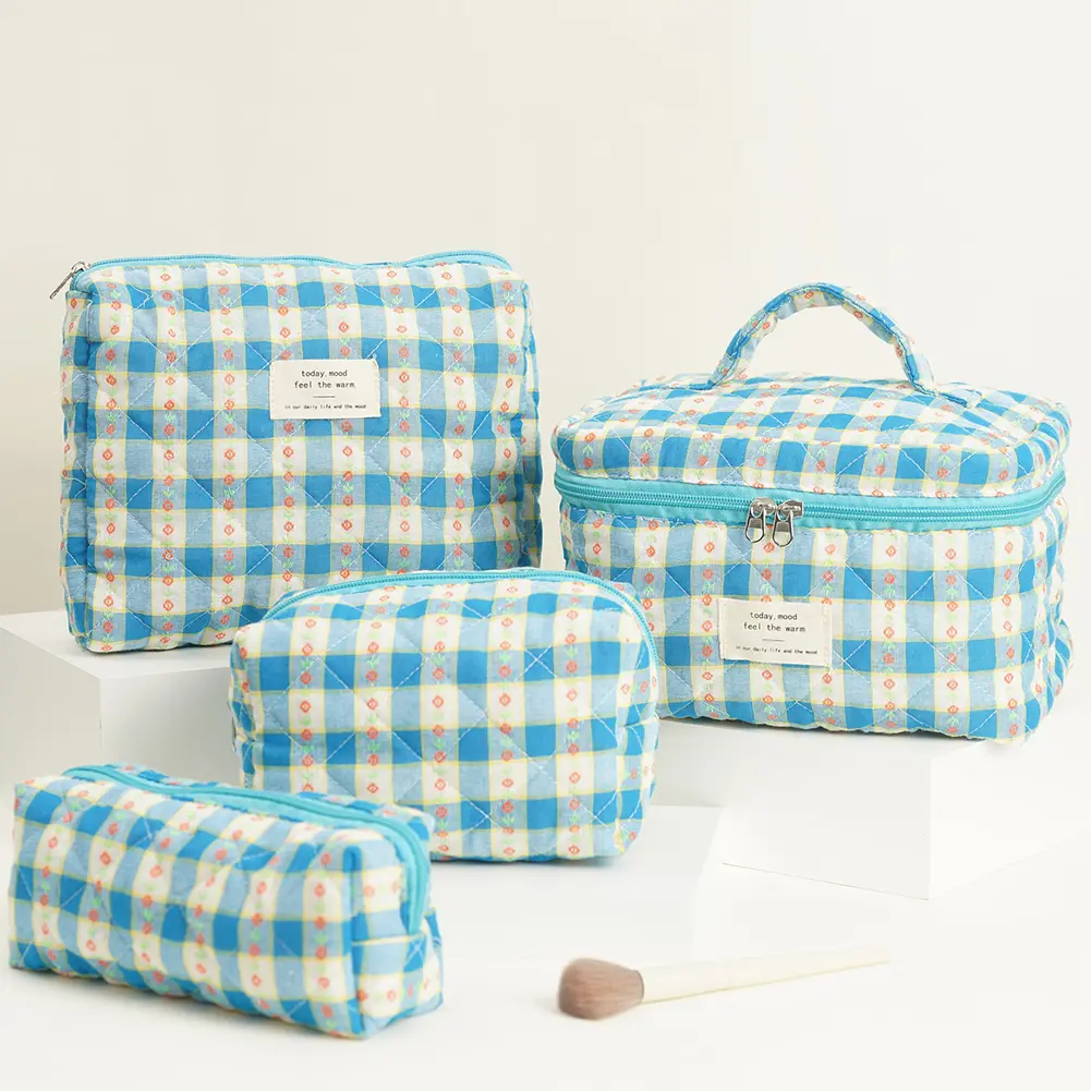 Travel Makeup Bag for Women Floral Cosmetic Bag 4PCS Skincare Bag Make Up Organizer Travel Shopping Bag