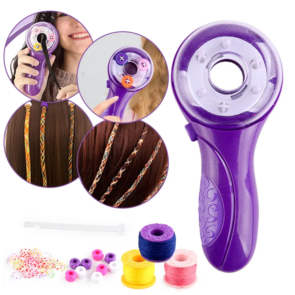 Hair Twister Machine Styling DIY Tool with Hair Hook Rubber Band Hair Braider Machine Twister Hairstyle Tools Kit for Teen Girls