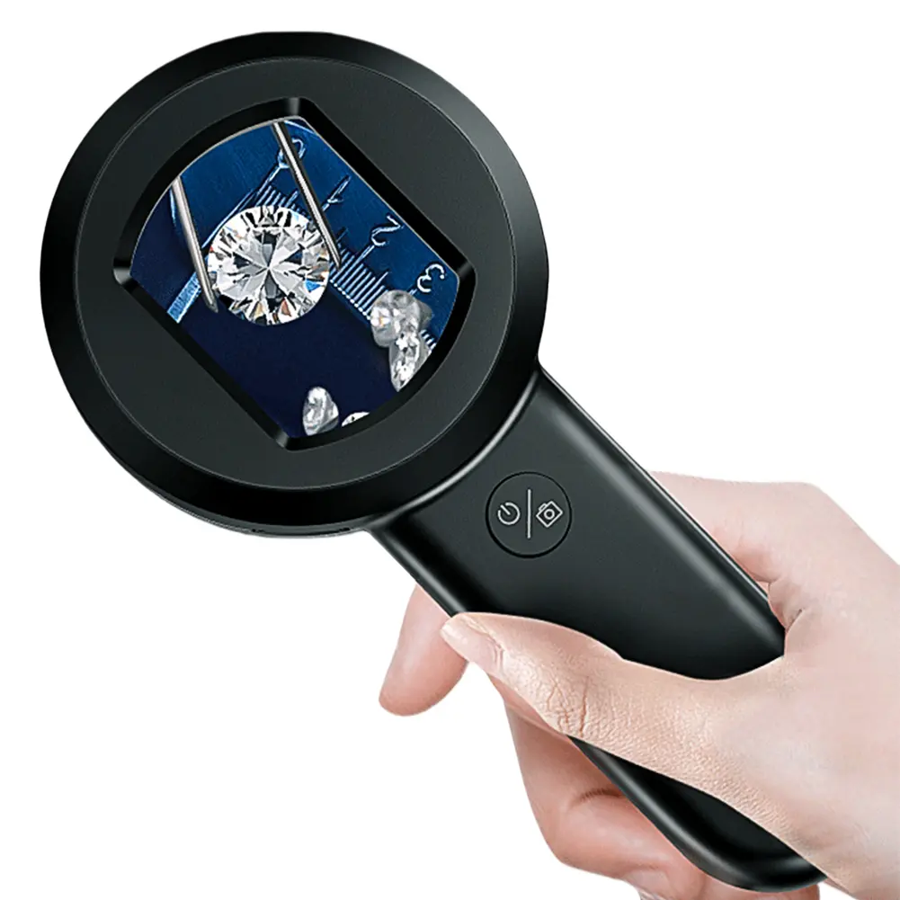 50X Handheld Magnifying Glass with 8 LED Light Rechargeable Portable Magnifier for Seniors Low Vision Books Detailed Inspection
