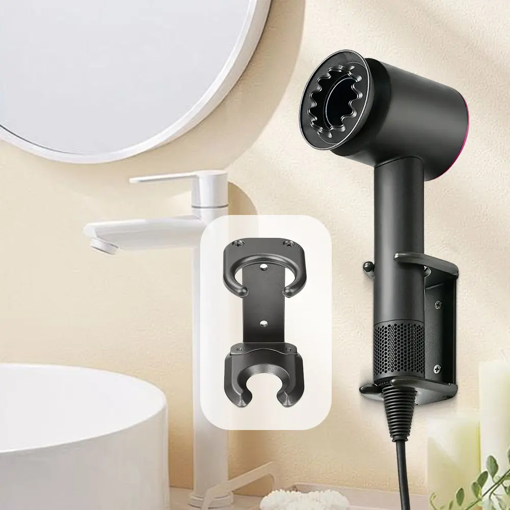 Wall Mounted Blower Holder Shelf Metal Hair Dryer Stand Easy Installation Storage Rack for Dyson Hair Dryer HD08 HD15 HD16 HD18