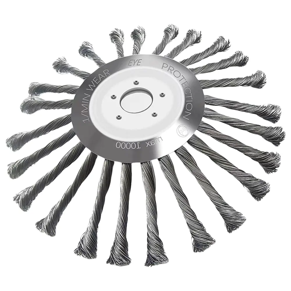 10inch Knot Steel Wire Grass Trimmer Head Universal Garden Weeding Brush Removal Rust Rotary Weed Brush Garden Tool Accessories