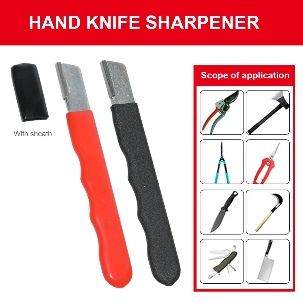 60-6PCS Garden Tools Blade Sharpener with Cover Stainless Steel Pocket Knife Sharpening Stone Shears Sharpening Tool for Kitchen