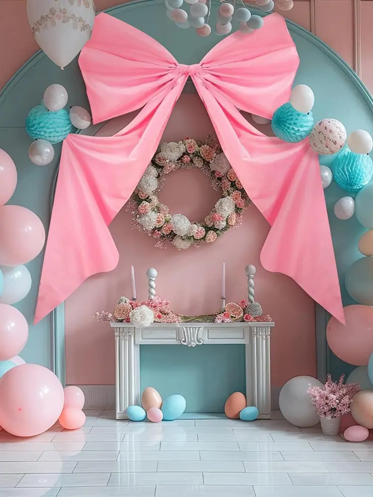Satin Ribbon Bow Tie Themed Party Decorations Giant Bow Ribbon Decor Large Ribbon Hanging Bowknot Party Wedding Photo Prop Decor