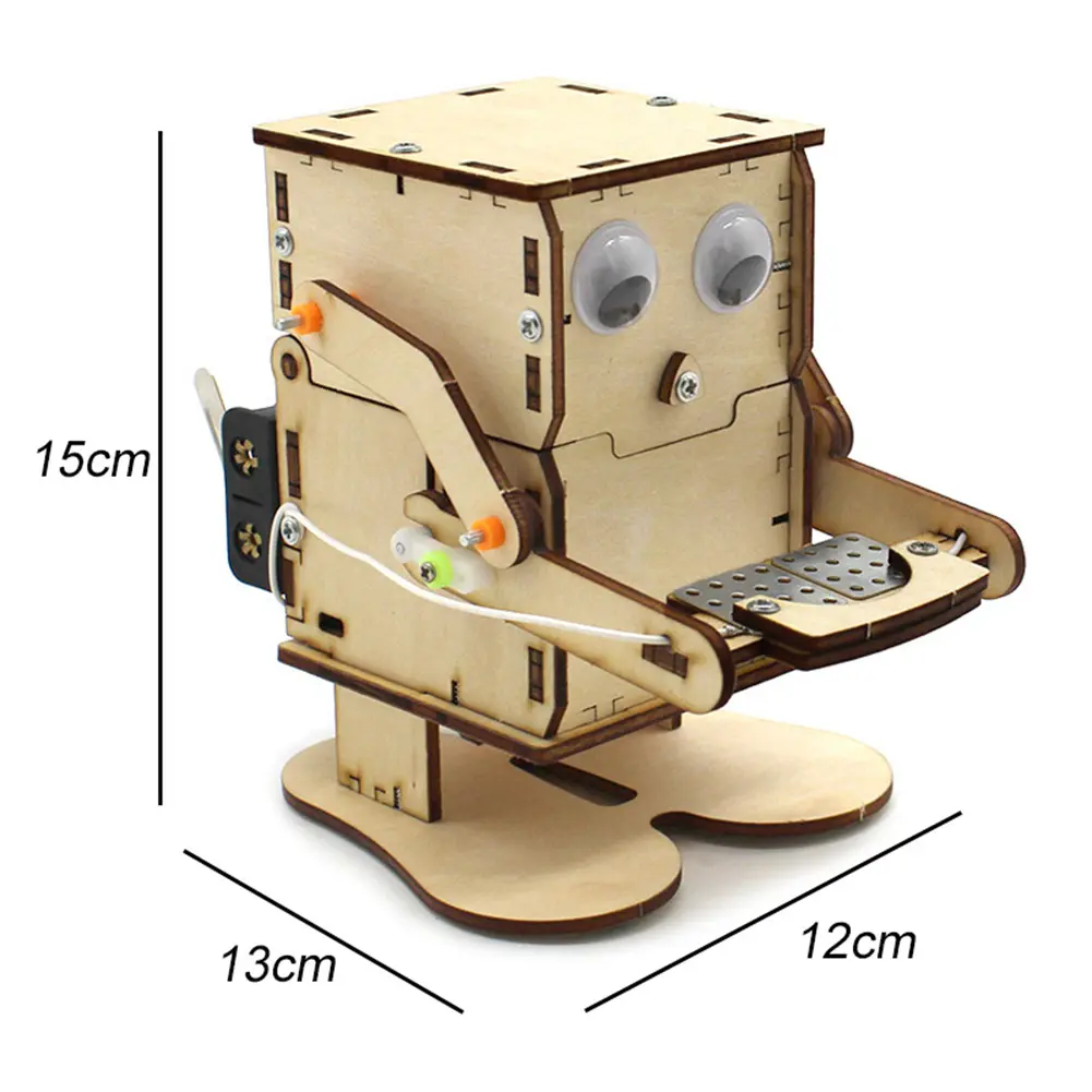 Robot Eating Coin DIY Model Teaching Learning STEM Project for Students Kids Learning Laboratory Toys Children DIY Assemble