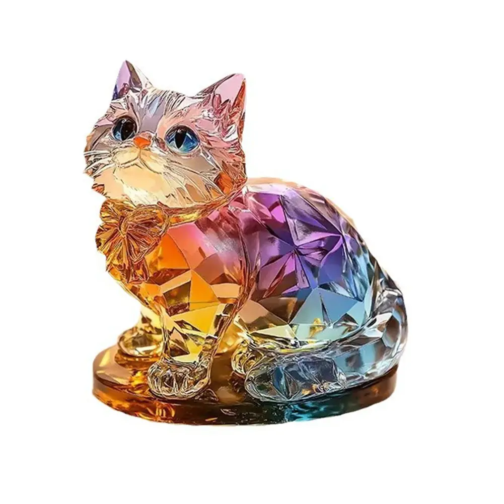 Kitten Desktop Standing Decoration Acrylic Decorative Sign Miniature Cat Decorative Desktop Decoration Home Room Decor