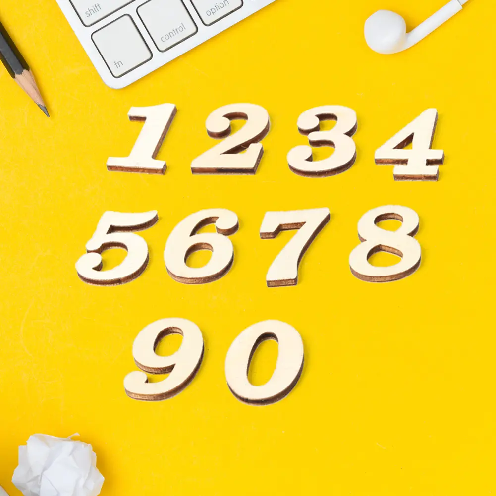 10pcs/Pack Wooden Digital Number Art Craft DIY Home Decoration Photography Props