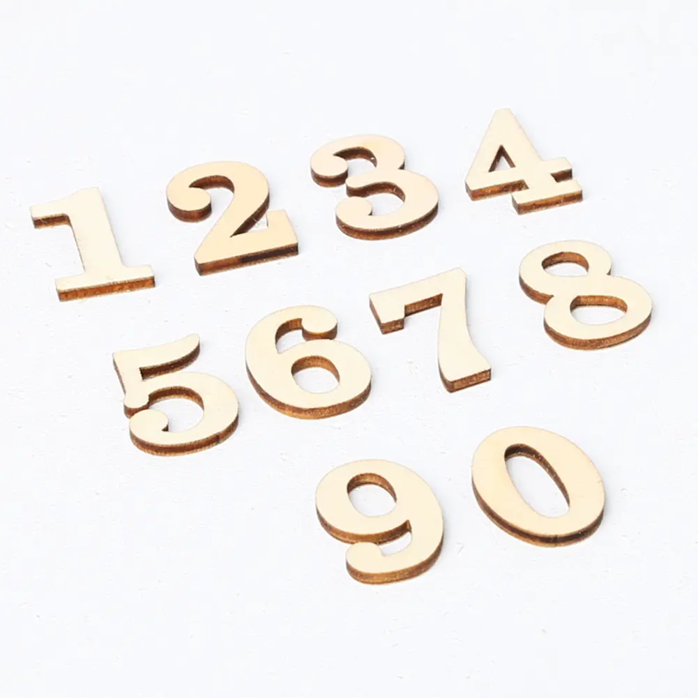 10pcs/Pack Wooden Digital Number Art Craft DIY Home Decoration Photography Props