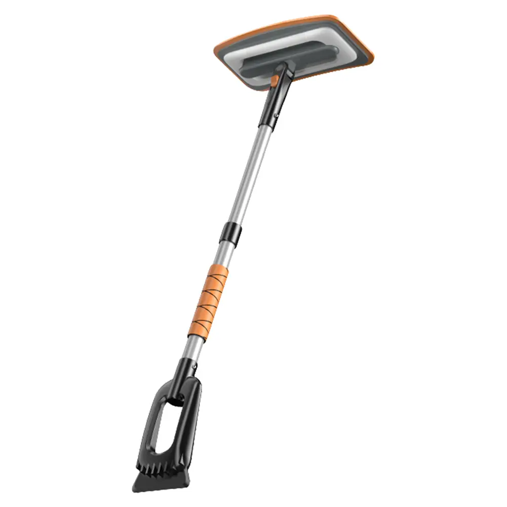 3-in-1 Car Snow Scraper 360° Rotation Extendable Ice Scraper Anti-Slip Detachable Snow Shovel for Car Windshield Window