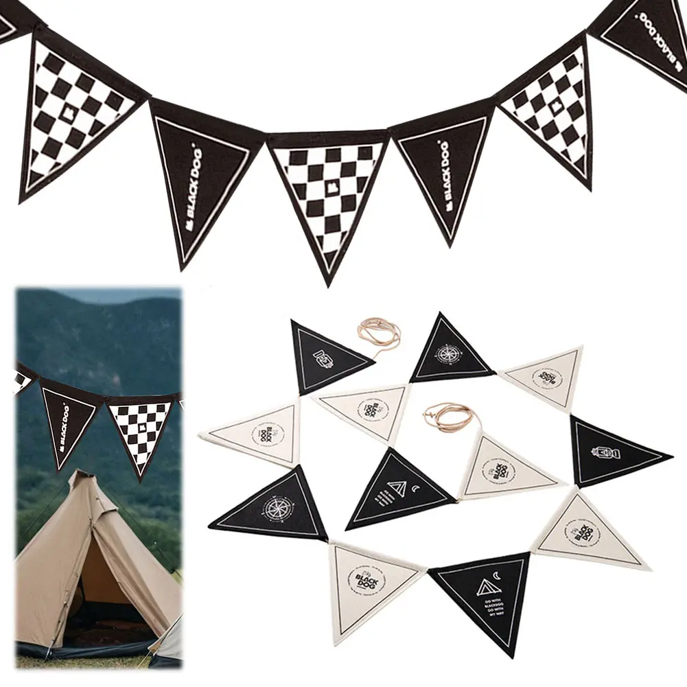 Camping Flag Wear Resist Pennant Bunting Banner Lightweight Outdoor Hanging Banner Bunting for Vintage Tea Party Decoration