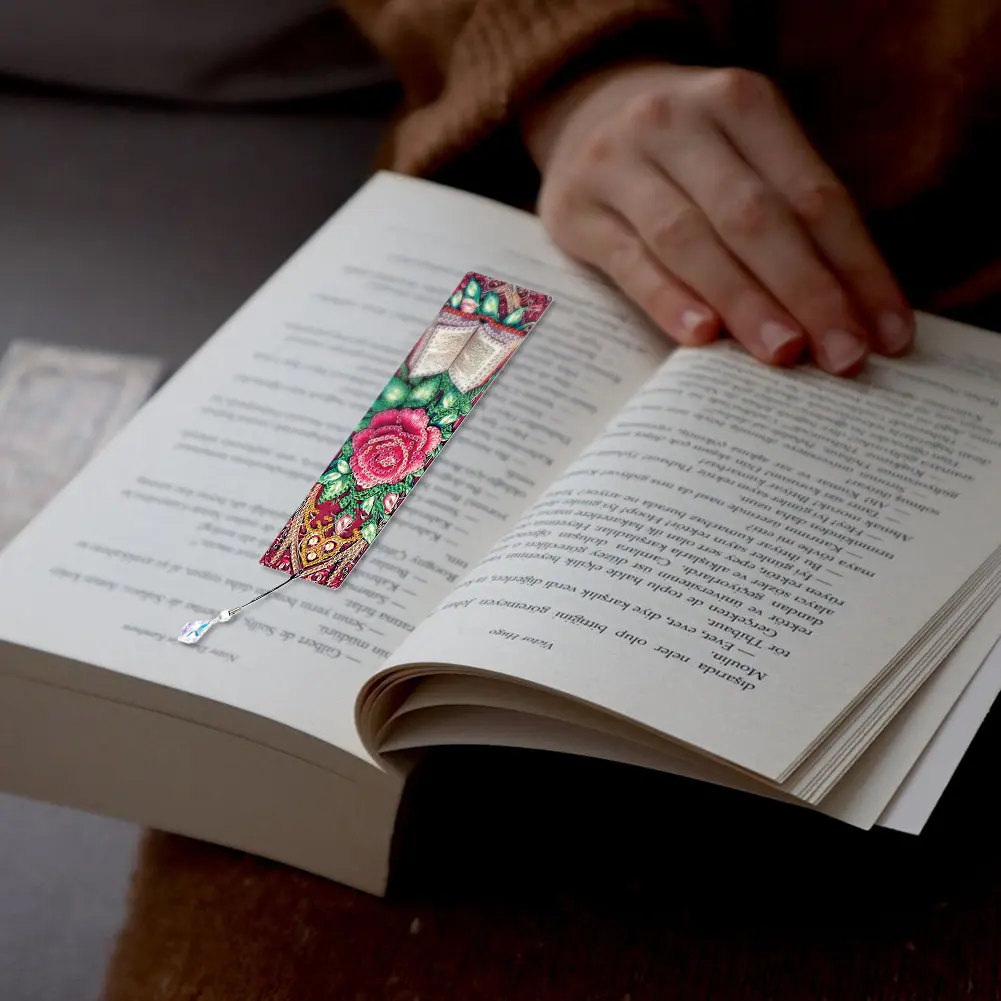 4Pcs Special Shape Dragonfly Diamond Bookmark Art Projects 5D DIY Diamond Painting Bookmark Diamond Art Bookmark with Pendant