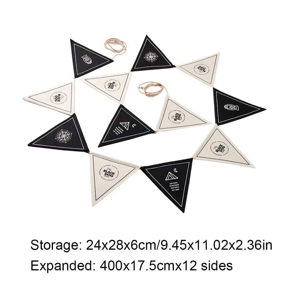 Camping Flag Wear Resist Pennant Bunting Banner Lightweight Outdoor Hanging Banner Bunting for Vintage Tea Party Decoration