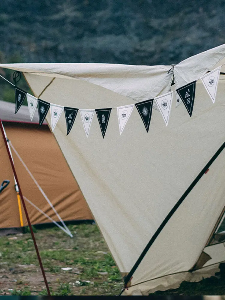 Camping Flag Wear Resist Pennant Bunting Banner Lightweight Outdoor Hanging Banner Bunting for Vintage Tea Party Decoration