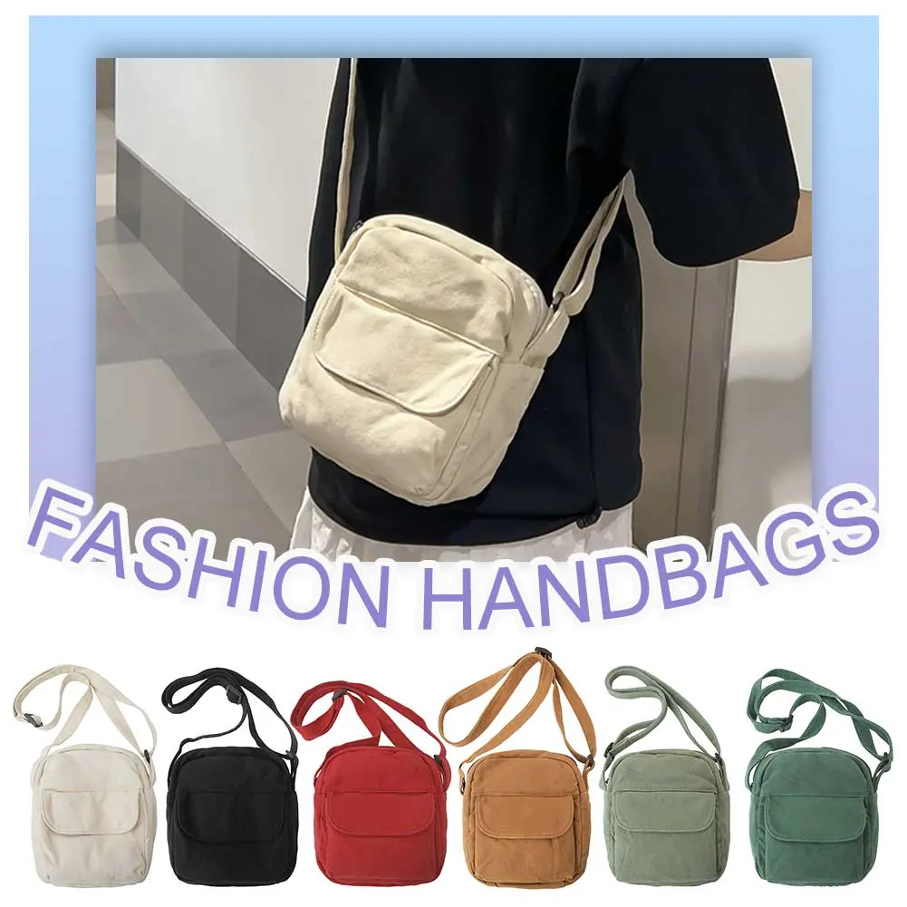 Crossbody Bag for Women Adjustable Strap Handbag Canvas Solid Color Satchel Purse Clutch Purse for Travel Commuting