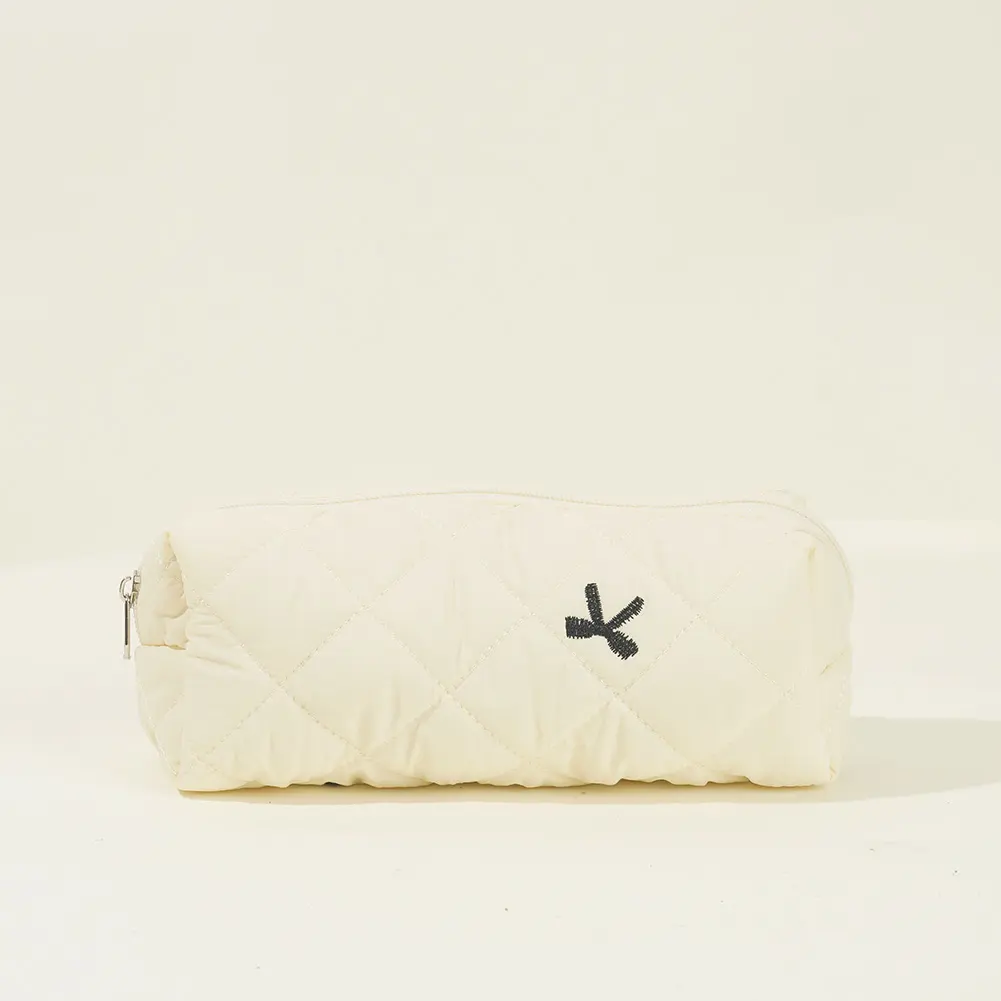 4 Pcs Makeup Bag Embroidered Bow Women Travel Cosmetic Bag Quilted Cosmetic Pouch Cute Kawaii for Travel Shopping