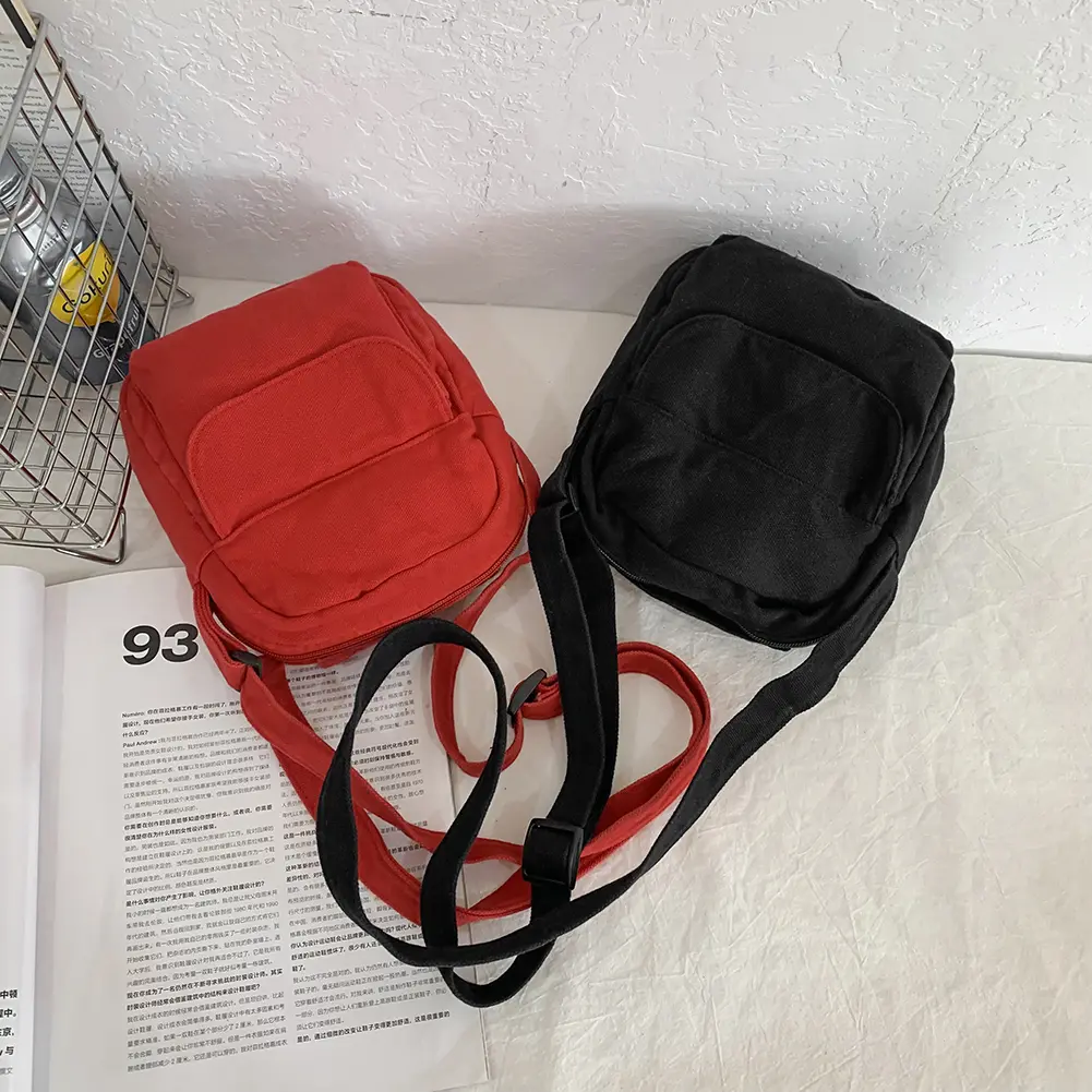 Crossbody Bag for Women Adjustable Strap Handbag Canvas Solid Color Satchel Purse Clutch Purse for Travel Commuting