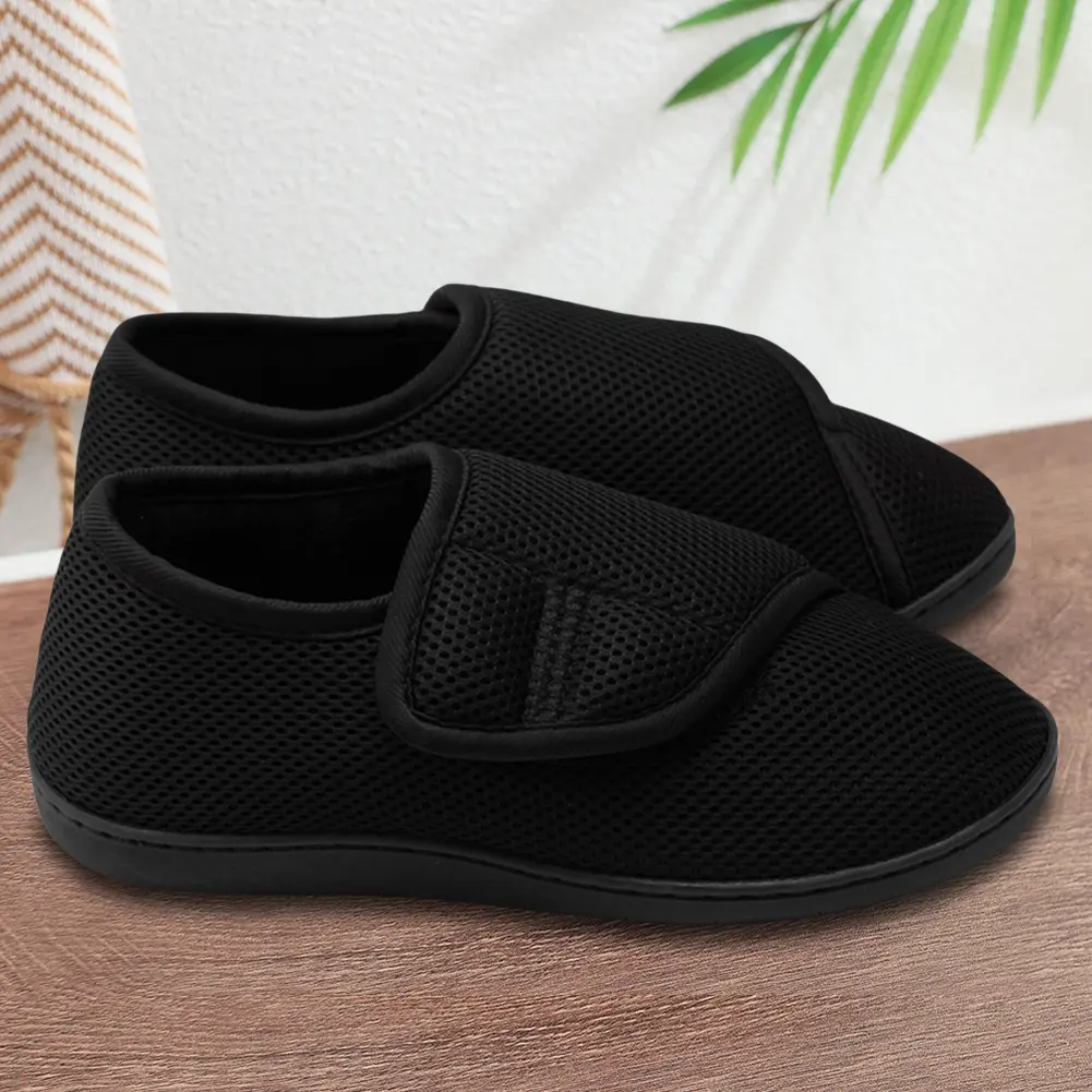 Unisex Diabetic Shoes Wide Walking Shoes Non-Slip Slip-On Orthopedic Shoes Plush Lining Lightweight Edema Sneakers for Elderly