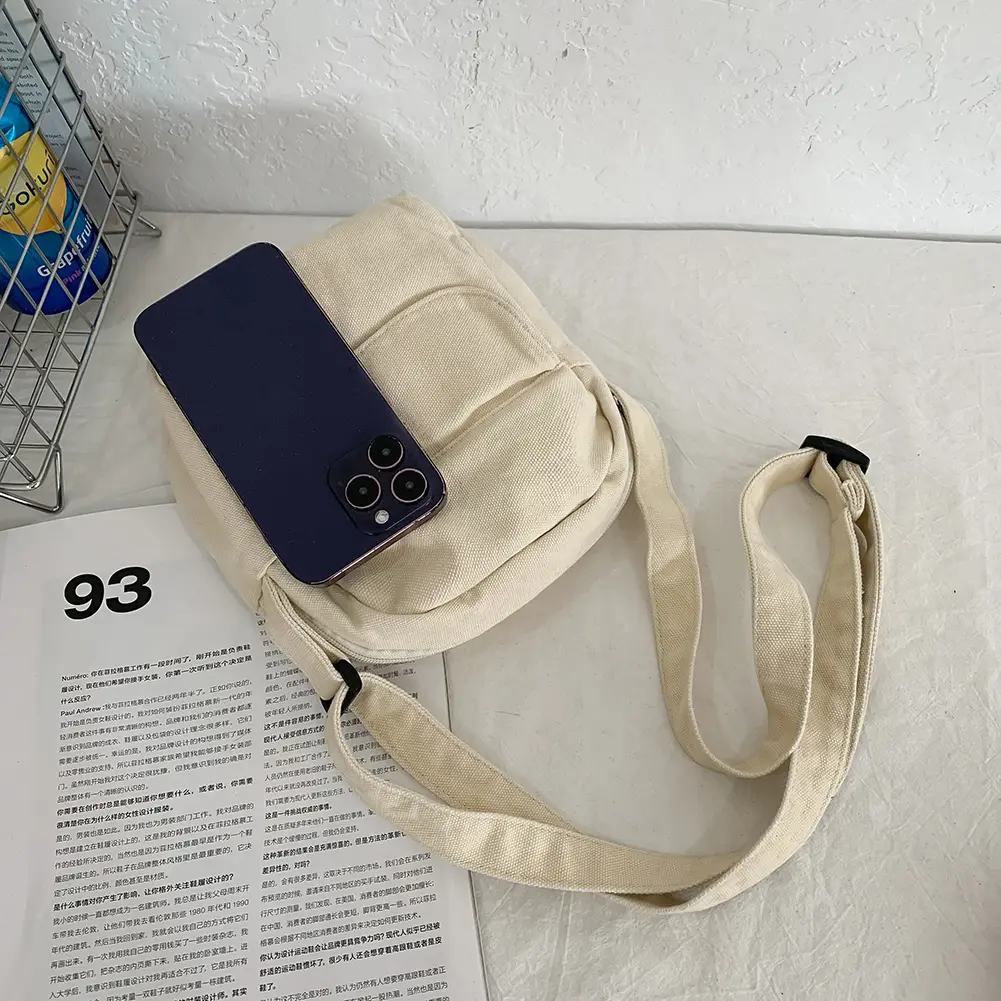 Crossbody Bag for Women Adjustable Strap Handbag Canvas Solid Color Satchel Purse Clutch Purse for Travel Commuting