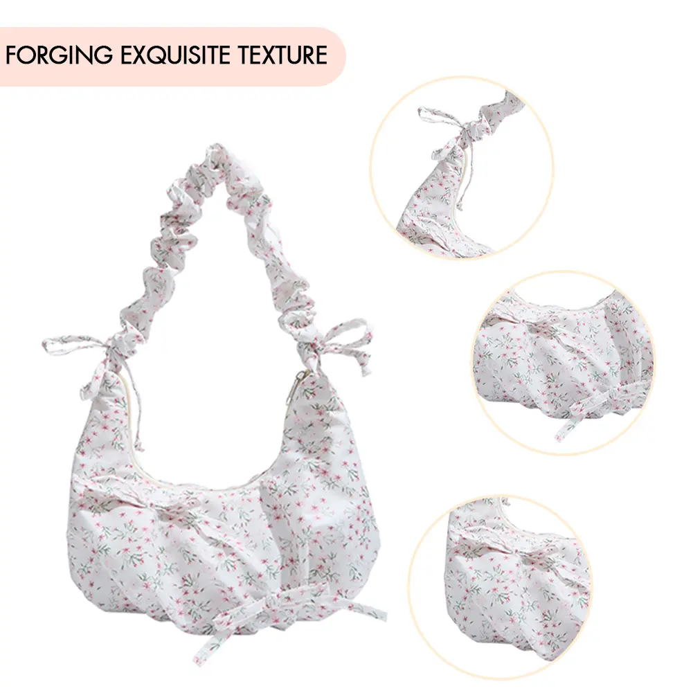 Bow Purse Shoulder Bag Underarm Crescent Bag Cute Clutch Handbag for Women Girls