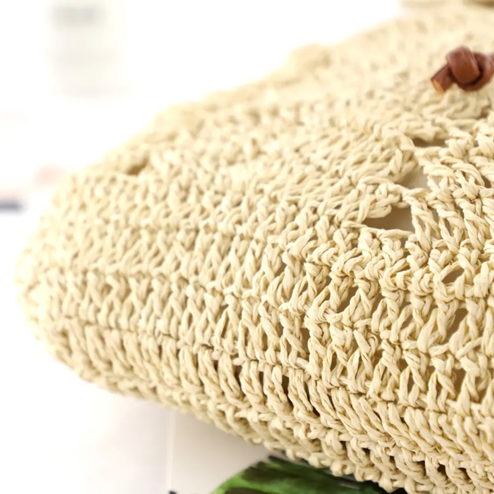 Stylish Hand Woven Women Straw Backpack Beach Shoulder Bag Ideal for Summer Travel and Vacation Use