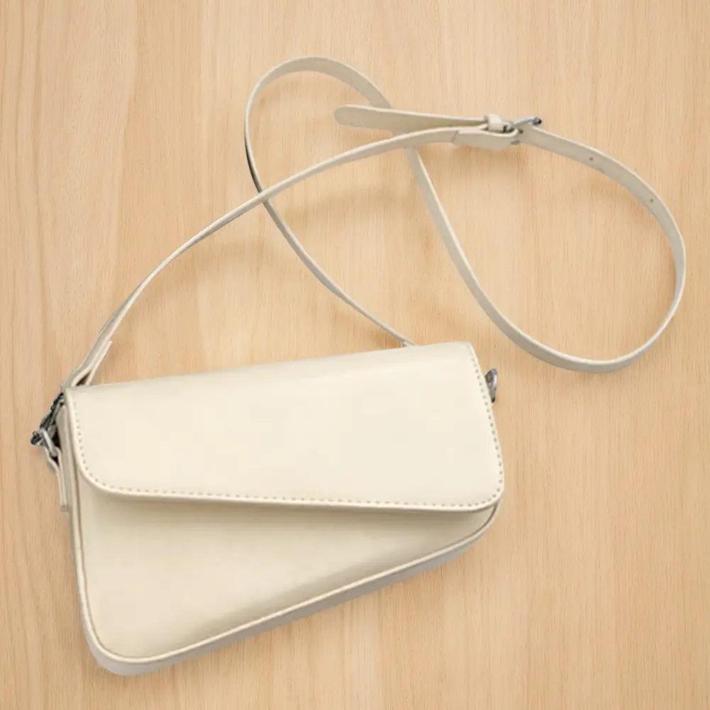 Women PU Small Square Bag Solid Color Flap Shoulder Bag All-Match Stylish Crossbody Bag Adjustable Strap Hobo Sling Bag