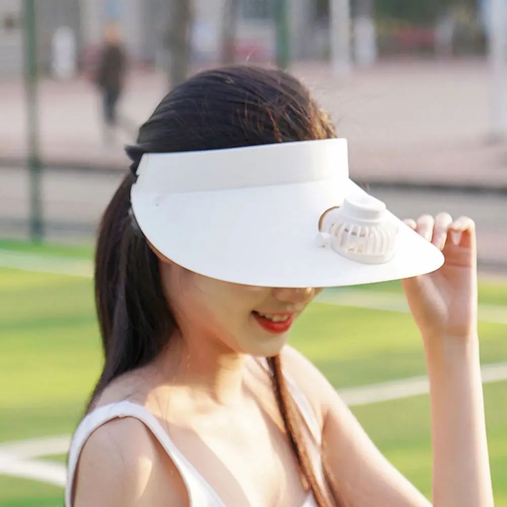 Summer Sun Hats with Fan Three Temp Settings Empty Top Cap Breathable Cooling Fan Hat for Women for Sun Protection and Outdoor