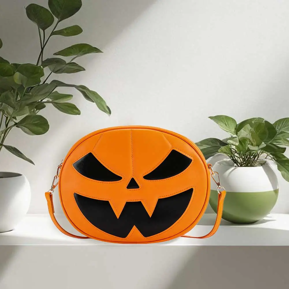 Shoulder Bag for Women Men Adjustable Strap Crossbody Bag PU Leather Sling Bag Halloween Purse