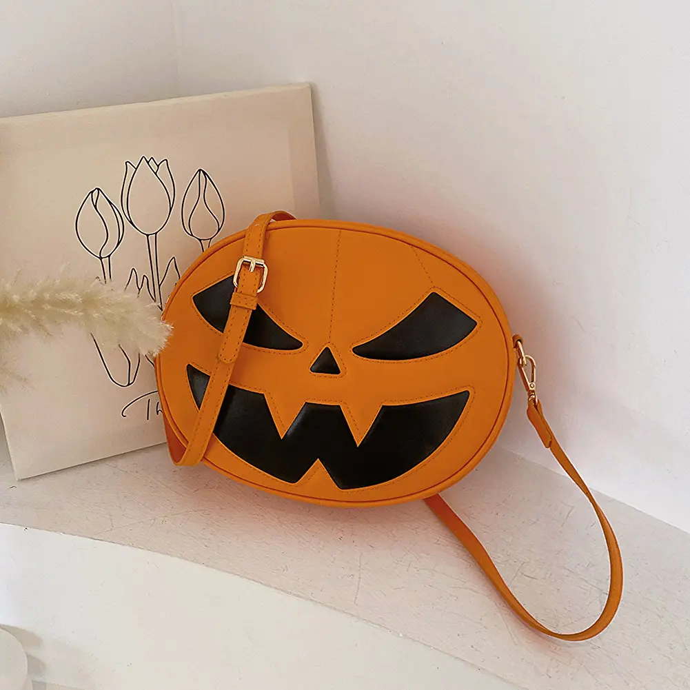 Shoulder Bag for Women Men Adjustable Strap Crossbody Bag PU Leather Sling Bag Halloween Purse