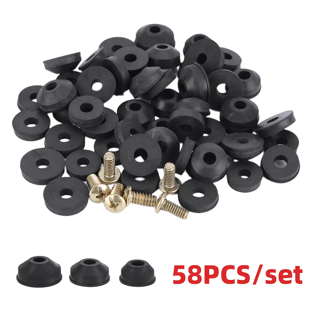 58 Pcs High Quality Faucet Washer Assortment Kit with Brass Screws for Bathroom and Kitchen Faucet Repairs