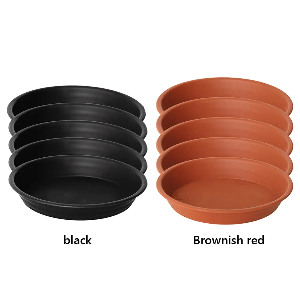 5pcs Garden Durable Plastic Plant Pot Saucer Flower Pot Tray Round Flower Bonsai Pots Trays Accessories for Indoor Outdoor