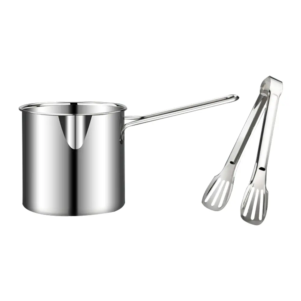 1200ML Multipurpose Fries Fryer with Strainer Basket Mesh Frying Pasta Pan 304 Stainless Steel for French Fries Chicken Fry