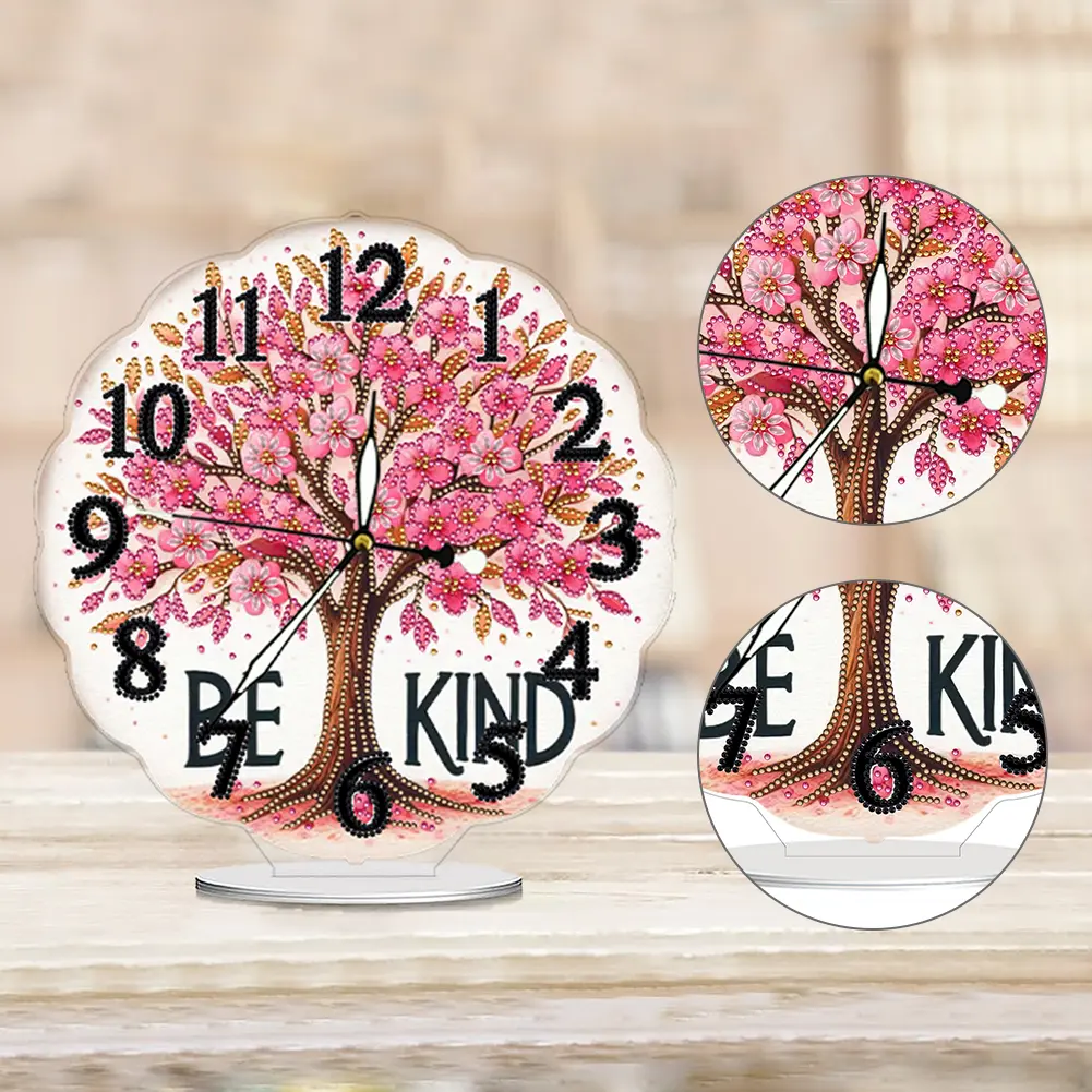 Acrylic Special Shape Tree Of Life 5D Diamond Painting Clock Art Craft Diamond Art Clock Ornaments Kit Living Room Decoration