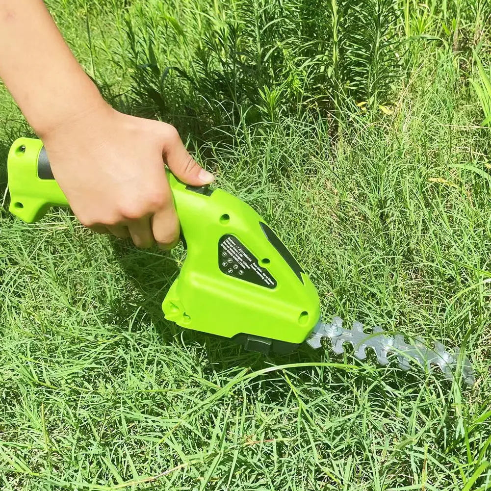 Lightweight Cordless Electric Hedge Trimmer and Grass Shear with 2000mAh Battery for Easy Outdoor Gardening
