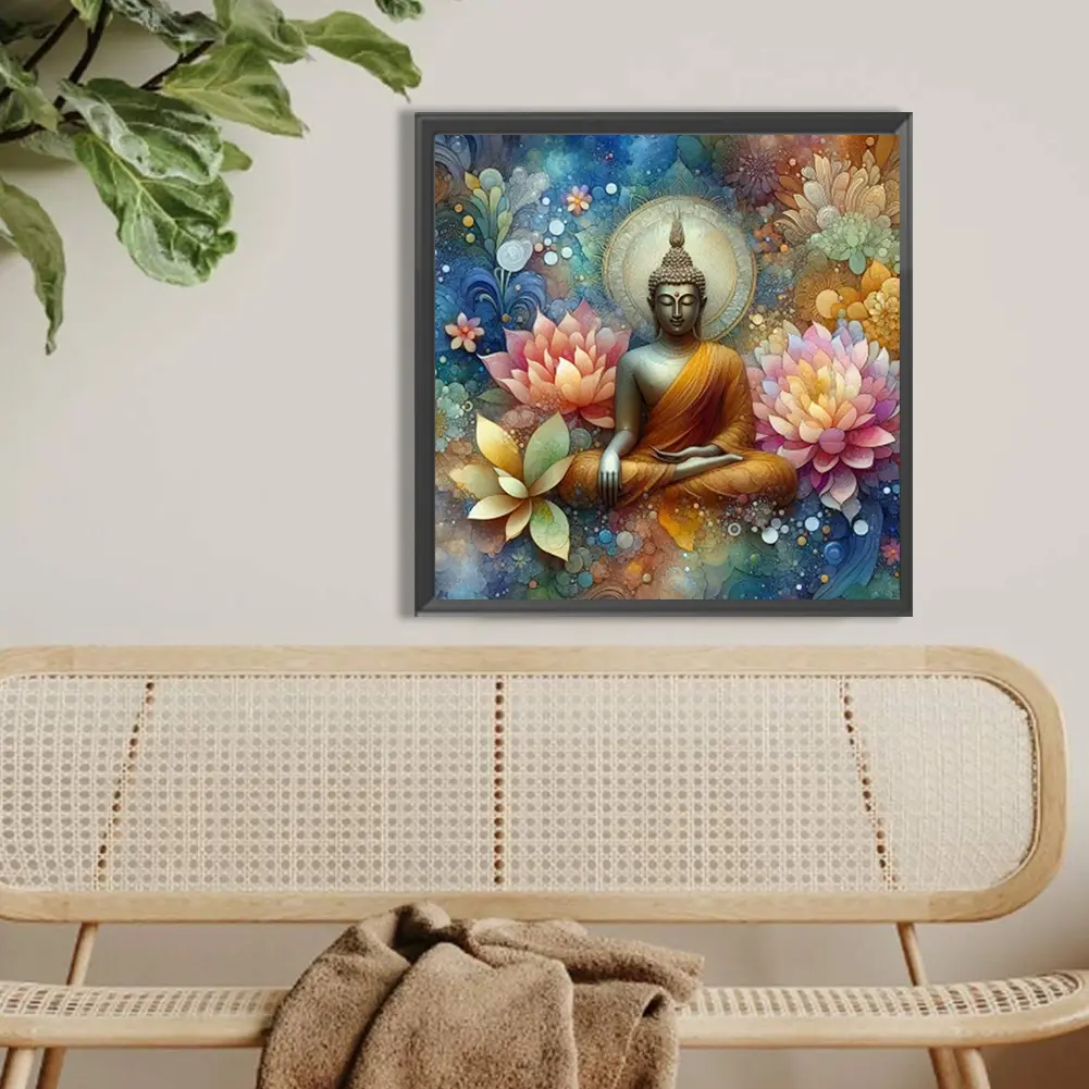 Buddha 5D DIY Full Drill Round Diamond Painting Kit for Home Wall Decor
