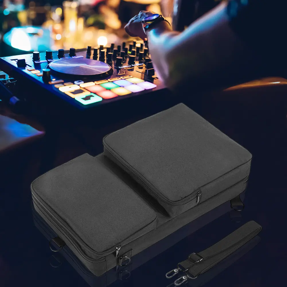 Portable Turntables Protective Case Dustproof Carrying Storage Bags with Sholder Strap Accessories for Pioneer DDJ-400 DDJ-FLX4