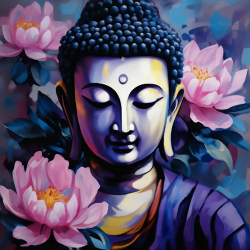 Buddha 5D DIY Full Drill Round Diamond Painting Kit for Home Wall Decor