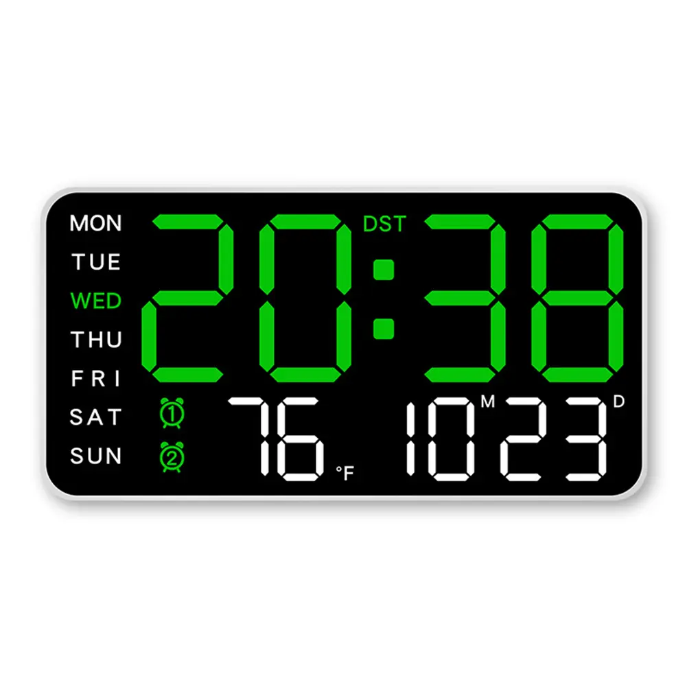 Digital Alarm Clock Electronic Wall Clock Multifunctional Boarderless Wall-mounted Clock Desk Alarm Clock for Students